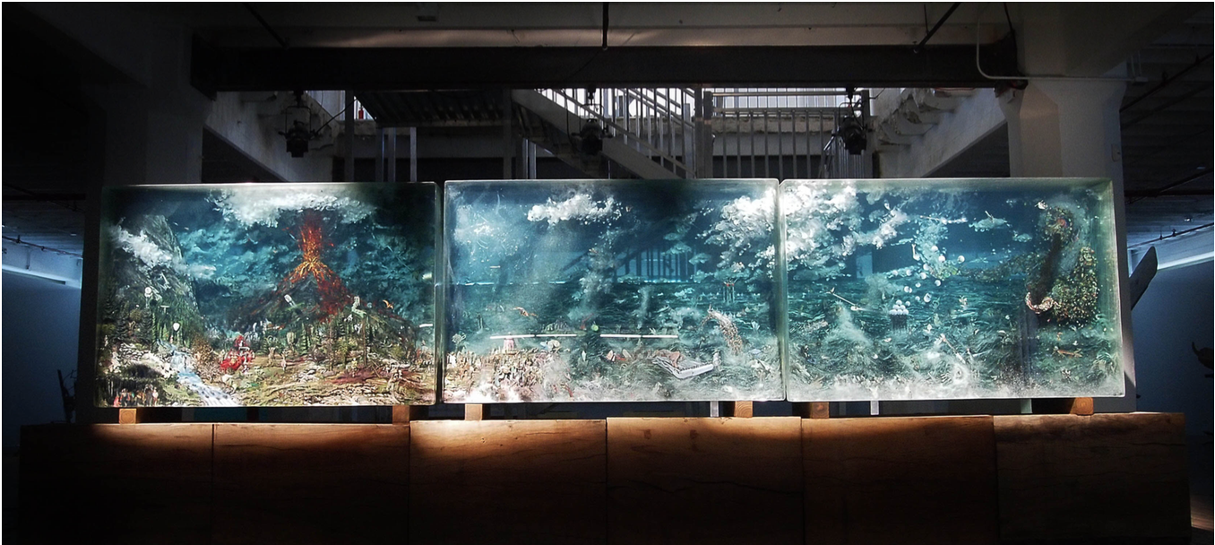 (Fig.1) Triptych, by Dustin Yellin